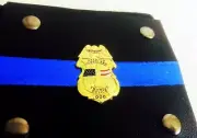 Thin Blue Line -Salute our Heroes officers Supporter Police Car Shield