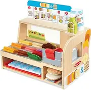Melissa & Doug Wooden Slice & Stack Sandwich Counter | Pretend Play | Play Food | 3+ | Boy or Girl