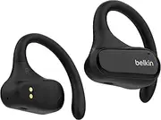 Belkin SoundForm ClearFit Wireless Open-Ear Headphones, Lightweight, Comfortable Sports Headphones, Wireless Bluetooth and IPX5 Waterproof for Hiking, Cycling, Jogging - Black