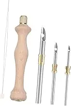 Anneome Punch Needle Wood Handle Set Embroidery Tool Kit for Easy Threading and Dense Stitching