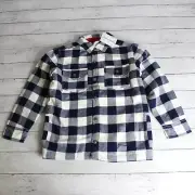 Tommy Bahama Boy's Flannel Plaid Shirt Jacket Youth Size XS 4 4T Sherpa Lined