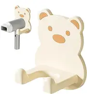 Hair Dryer Rack - Adhesive Hug Bear Wall Mounted Blow Dryer Rack | Cartoon Multifunctional Hair Tool Organizer for Curling Iron & Hair Dryer