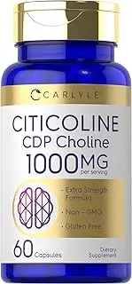 Carlyle Citicoline CDP Choline 500mg | 60 Capsules | Highest Potency Per Capsule | Non-GMO, Gluten Free Supplement | by