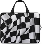 Laptop Case Sleeve Shockproof Computer Carrying Bag Black White Checkered Flags Notebook Case Cover Laptop Bag Water Resistant Computer Cases Tablet Briefcase for Travel Business 12 Inch