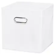 11"x11"x11" Foldable Storage Cube Bins Fabric Storage Organizer Bins White