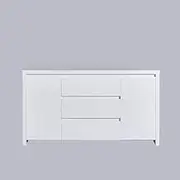 High Gloss Piano Finish White Buffet Sideboard with 3 Drawers