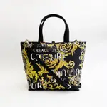 美國百分百【全新真品】VERSACE JEANS 凡賽斯 斜背包 VJ 手提包 LOGO 專櫃精品 皮包 黑色 CP99