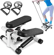 Fitness Twist Stepper Electronic Display Home Exercise Equipment with Resistance Bands
