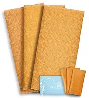 CasaVida Exfoliating Washcloth Back Scrubber for Shower Exfoliating Body Scrubber Japanese Beauty African Net Sponge Bath Korean Loofah Towel Wash Cloth Body Scrub 3 Pack (Orange x 3)