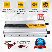 Elinz 1000W / 2000W 12V-240V Power INVERTER Modified Sine Wave Camping Caravan Boat