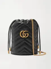 [Gucci] Gucci - Gg Marmont Mini Quilted Leather Bucket Bag - Black - One size One size Black
