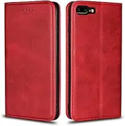 for iPhone 8 Plus / 7 Plus Case Leather Wallet with Credit Card Holder Slot SunYoo Flip Cover Drop Protection Shockproof Magnetic Folio Women Men Her Purse for iPhone 8Plus 7Plus Red