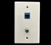 CAT5E Ethernet Wall Plate F type 3G Coax 2Port Keystone Network Female to Female