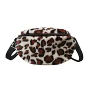 2 Pcs Fashion Plush Fanny Chest Bag Lady Animal Pattern Belt Waist Pack Messenger Tote Multifunction Bag Belt Bag Pouch Packs