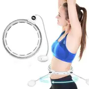 Weighted Hula Hoop Infinity Hoop Hula Hoops Adjustable 16 Knots Soft Rubber Gravity Ball Attached with a Timer Smart Hula Hoop