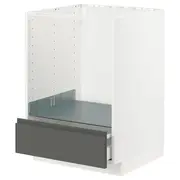 METOD / MAXIMERA base cabinet for oven with drawer, white/Voxtorp dark grey, 60x60x80 cm