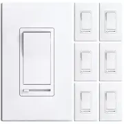 6 Pack Dimmer Light Switch Single-Pole or 3-Way Slide Dimmer Switches for Led...