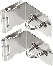 DOITOOL 2pcs Stainless Steel Door Hasp Lock Durable Padlock Latch for Degrees Security for Windows Cabinets and Gates Easy Installation with Seamless Base