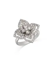 Bloomingdale's Fine Collection Diamond Flower Ring in 14K White Gold, 1.50 tcw