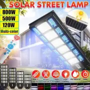 800W Commercial Solar Street Light Motion Sensor Dusk-Dawn Colorful Road Lamp US