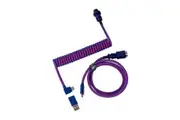 Keychron Premium Coiled Aviator Angled USB Type-C Cable Purple