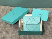 Tiffany & Co Accessory Pouch Case Bag Charm Tiffany Blue Leather w/ BOX