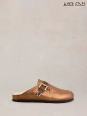 White Stuff Metallic Myrtle Slip On Footbed Slippers (H74862) | $150
