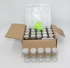 Spice Jars Lot Of 25 Size 4"x1.5"x1.5" Labels Split Pour/Shaker Lid NEW Open Box