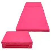 2 x Folding Yoga Pink Mat - Gymnastics Floor Exercise Gym Mat - 180cm*60cm*5cm