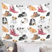 Dogs Puppies Tapestry