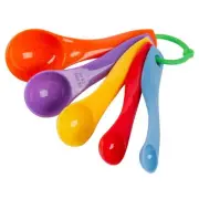 5pc Multicolour Polypropylene Measuring Spoon Set Kitchen Baking Cooking Scoop