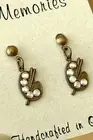 Paint Palette Brass Pierced Earrings Swarovski Crystals Dangle Earrings