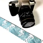 Blue Wave Strap- Japanese Wave Camera Strap -Double Padded Comfortable Camera