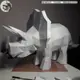 下殺-【贈送製作工具】3D立體紙模型三角龍 幾何作業桌面恐龍擺件 手工摺紙DIY工具材料包 壁掛牆飾 裝飾擺件