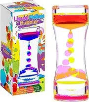 LiVOND Liquid Motion Bubbler Timer, Colorful Liquid Hourglass Sensory Toys for Relaxation & Calming,Fidget Toy for Adults & Kids, Decor for Table, Office, Shelf or Study (Pink/Yellow)