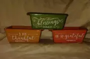 Mini Loaf Pans - Ceramis With Bible Verses - Lot of 3