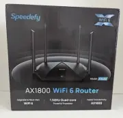 Speedefy‎ KX450 AX1800 Smart WiFi Router - WiFi 6 Black