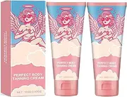 2 Pcs Perfect Body Tanning Cream, Sun Bed Tanning Accelerator, Natural Rapid Tan Vanilla Baby Sunbeds Cream, Smooth Streak-Free Finish for All Skin Types