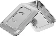 Nail Display Tray Stainless Steel Tray Box with Lid Soaking Box Manicure Nail Salon Tools Equipment Container Nail Cleaner Pot