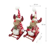 bulk 8 Mr & Mrs Dasher Sled Deer 2 Assort Decoration 24x38cm