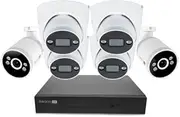 Swann AdvancedX Home Security Camera System, 8 Channel 6 Cameras,POE Cat5e NVR 4K HD Video with 1TB HDD,Indoor or Outdoor Wired Surveillance CCTV,Color Night Vision,Heat Motion Detection,LED Lights