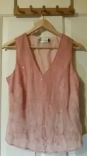Evening Ensembles pink pearl Top Size 10 NEW