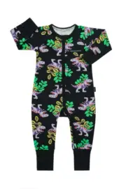 Bonds Baby Long Zippy Wondersuit Romper sizes 000 00 Colour Tropic T Rex