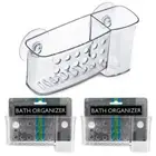 2 Bath Organizer Shower Caddy with Suction Cups for Bathroom Storage