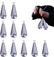 Fishing Sinkers for Bass - 10X Lead Sturdy Teardrop Shape Fishing Weights Sinkers - 360 Degree Rotatable Drop Shot Rig, Multifunctional Fishing Gear Accessories for Freshwater