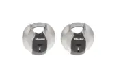 2 Pack Master Lock Heavy Duty Outdoor Shrouded Padlock with Key, 2-3/4 in. Wide