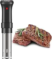 Fityou Sous Vide Cooker 1100W, Thermal Immersion Circulator with Recipe and Adjustable Clamp, Sous Vide Heater with Accurate Temperature & Digital Timer, Ultra Quiet Stainless Steel