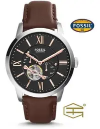 在飛比找Yahoo!奇摩拍賣優惠-【天龜】 FOSSIL 羅馬鏤空機械  時尚皮革腕錶   M