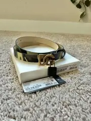 NEW Dolce & Gabbana Kid’s Logo Camouflage Leather Belt XL