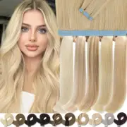 16"-26" Premium Tape In Human Hair Extensions Real Remy Skin Wefts European Hair